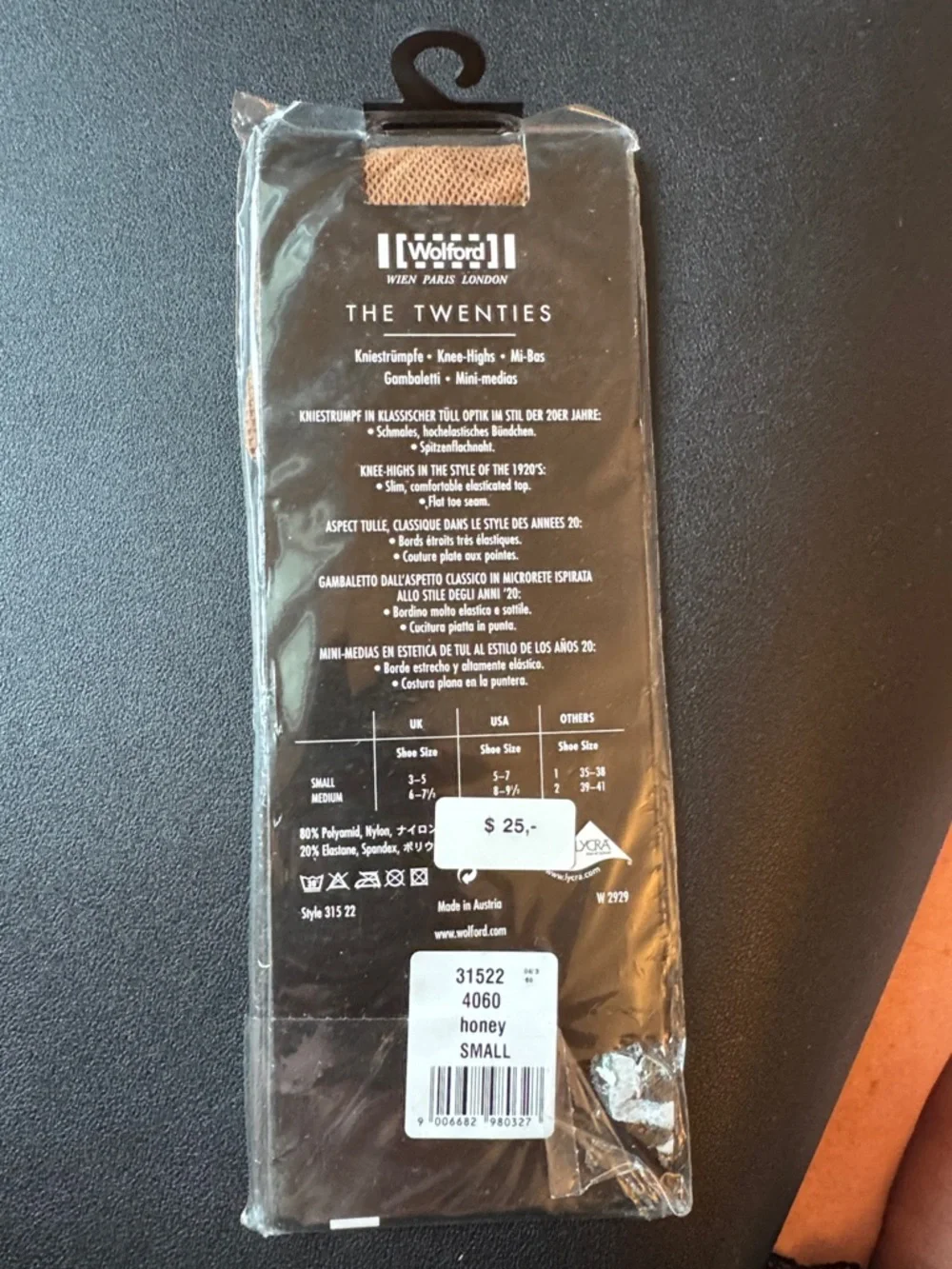 Wolford The Twenties Honey Brown Fishnet Knee-Highs